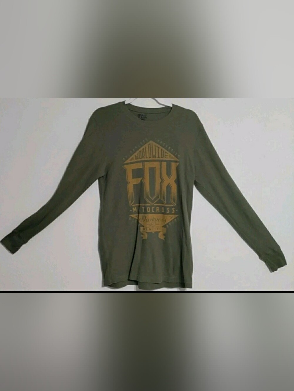 Fox Racing Shirt Mens Extra Large Black Thermal Waffle Knit Long Sleeve Graphic